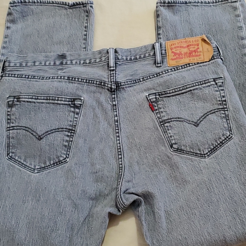 501s Button Fly Light Gray Levi's - image 2